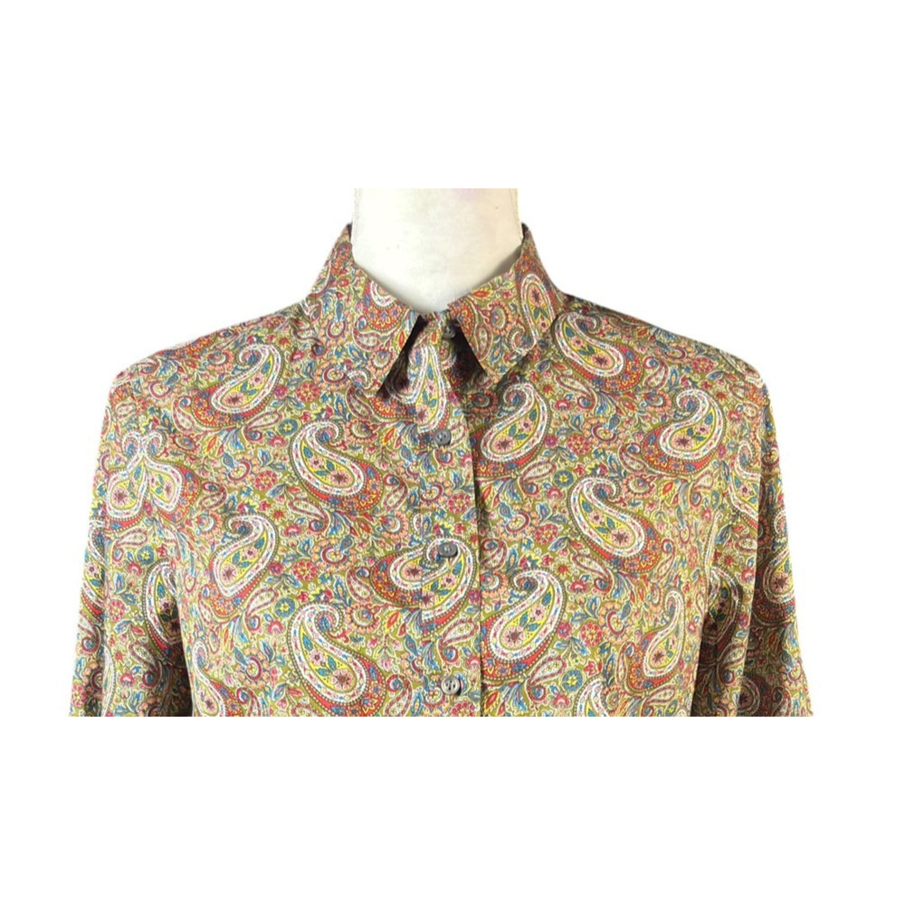 J. Crew Slim Perfect Top Size 8 Liberty Lee Manor Paisley Button Down Preppy - Picture 5 of 12